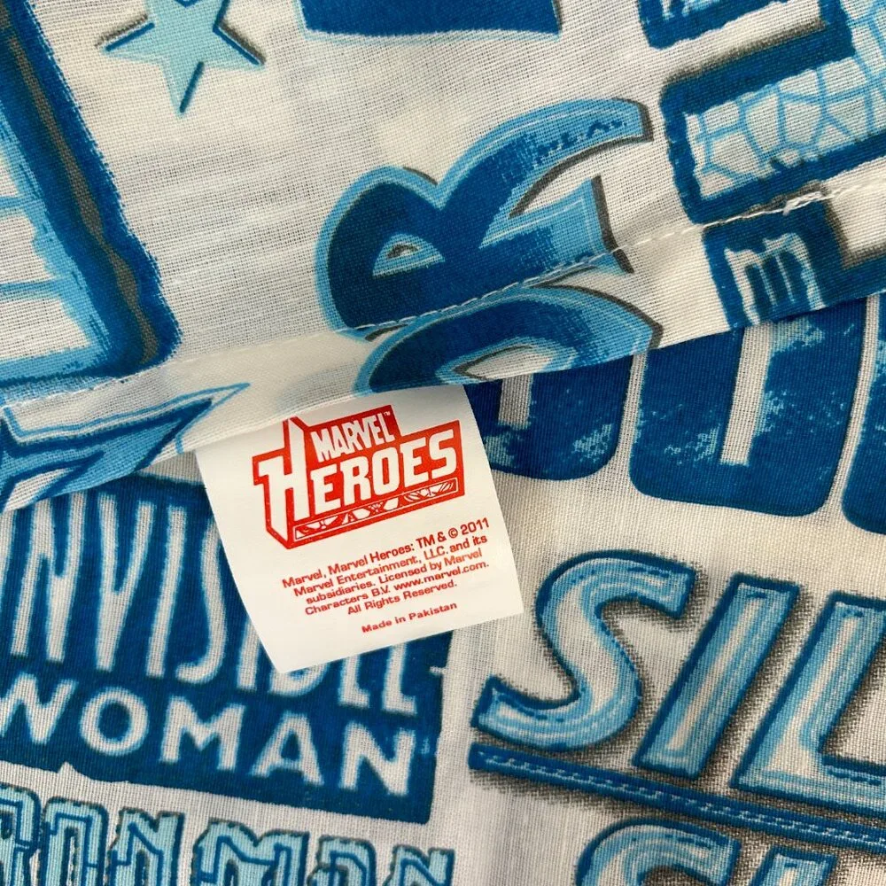 Marvel Heros Flat Sheet Twin Size All the Heros